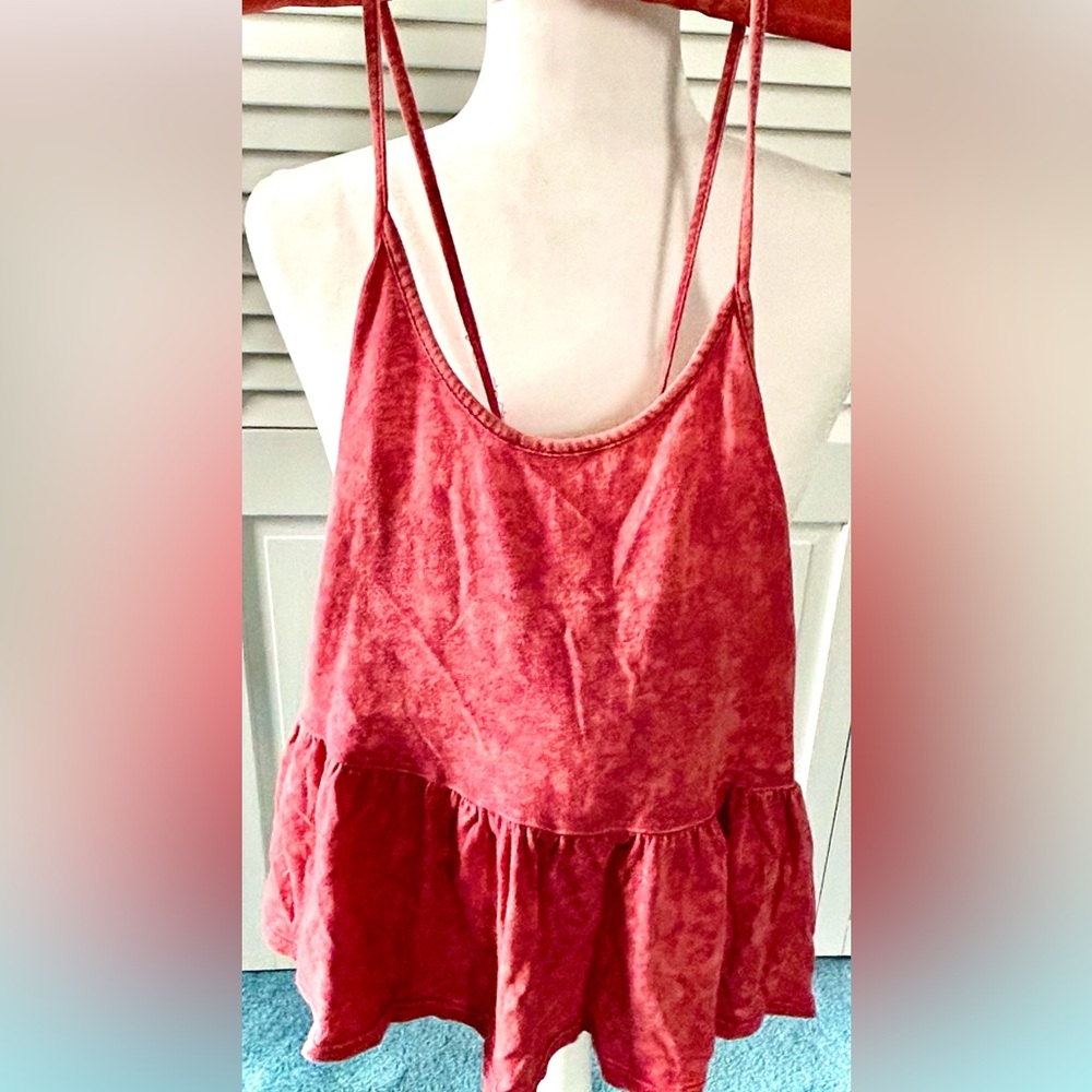 FREE PEOPLE Summery PEPLUM Tank with Spaghetti Straps, Size S/P, Worn Only Once
